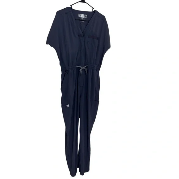 Wonderwink renew gray hospital utility Jumpsuit with Drawstring Waist M - Picture 3 of 16
